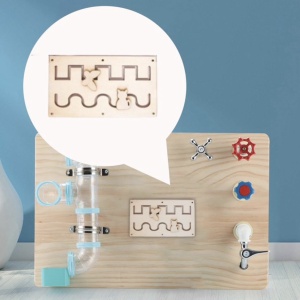 Centru Cub cu activitati multiple, tip Busy Board, din lemn - Img 5