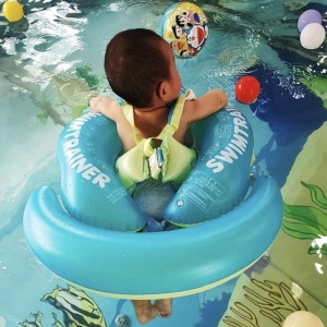 Colac bebe pentru inot cu parasolar si suport - Trainer for Swim verde - Img 5