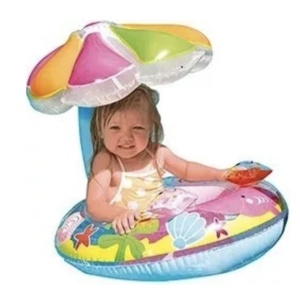 Colac Bebe pentru Inot, Cu Protectie Solara Stea de mare, bleu - Img 5