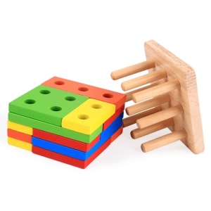 Coloane sortatoare Full, Joc Montessori din lemn - Img 5