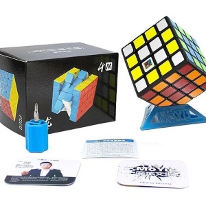 Cub mecanic 4x4x4, 3M Moyu Magnetic Black Line, cu arc, de viteza Speedcube - Img 2