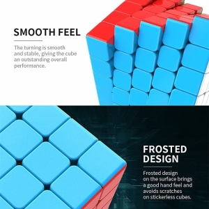 Cub mecanic 6x6x6 antistres, Moyu multicolor Stickerless, de viteza, Speedcube - Img 6