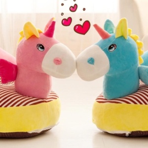 Fotoliu maxi bebe din plus cu spatar - Unicorn Bleu - Img 3