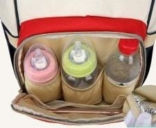 Geanta rucsac Living Share pentru mamicile de bebelusi, rosu cu buline albe - Img 4