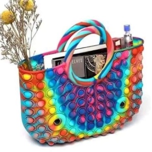 Geanta tip poseta Big Rainbow Pop it, Fidget Toy - Img 1