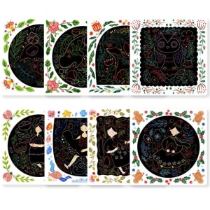 Joc creativ de razuit Scratch Art Card, Mideer verde - Img 7