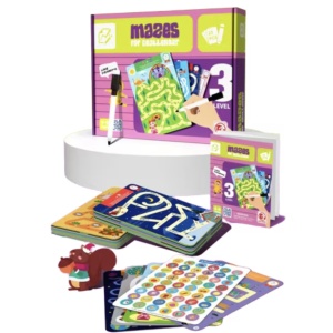 Joc Labirint cu Planse Reutilizabile, Educativ, 50 Modele, 5 ani+ - Img 1