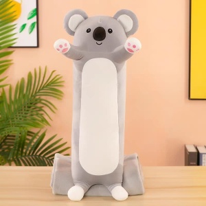 Jucarie de plus si perna cu patura inclusa, Koala lung gri - Img 2