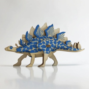 Macheta 3D din lemn Dinozaurul Stegosaurus, 9 piese - Img 2