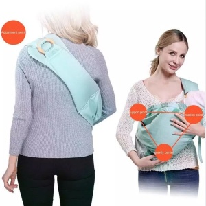 Marsupiu wrap, sling cu inele, pentru bebelusi, roz - Img 11