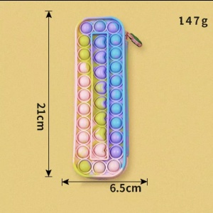 Penar cu fermoar Pop It In Inimioare Light Rainbow pentru scoala, gradinita, Fidget Toy - Img 13
