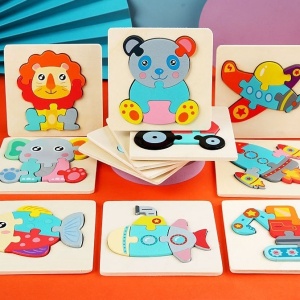 Puzzle 3D mini pastel, din lemn - Img 4