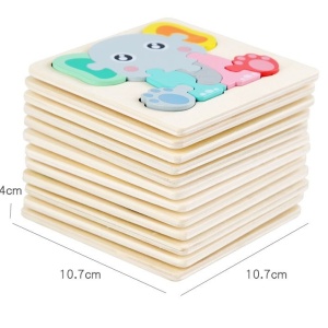 Puzzle 3D mini pastel, din lemn - Img 14