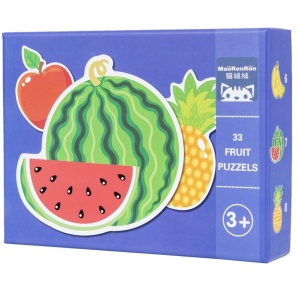 Set 6 PuzzleFructe cu 33 piese mari din carton - Img 1