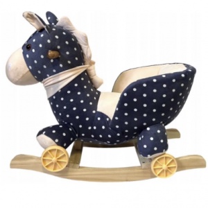 Unicornul Bleumarin cu buline din plus, Balansoar si cu Roti - Img 2