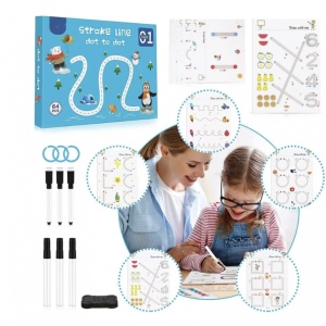 Carte educativa reutilizabila cu planse imprimate, Urmeaza linia punct cu punct - Img 7