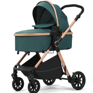Carucior 2 in 1, F7 Verde, reversibil, pliabil compact, suspensii duble - Img 2