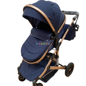 Carucior 2 in 1, reversibil, cu suspensii, T7 albastru - L-Sun - Img 6