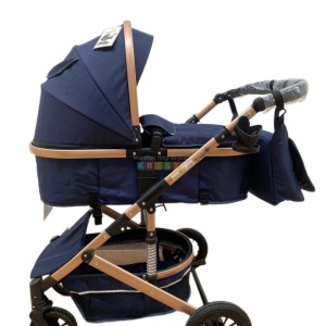 Carucior 2 in 1, reversibil, cu suspensii, T7 albastru - L-Sun - Img 1