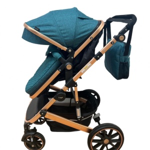 Carucior T1, 2 in 1, cu suspensii, reversibil, cu geanta, verde - negru - Img 7