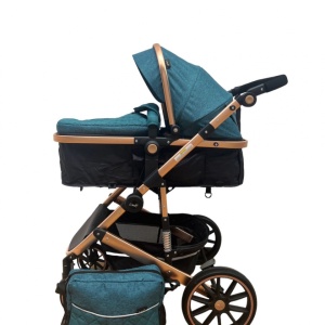 Carucior T1, 2 in 1, cu suspensii, reversibil, cu geanta, verde - negru - Img 9