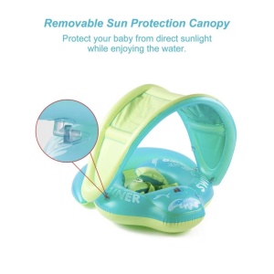 Colac bebe pentru inot cu parasolar si suport - Trainer for Swim verde - Img 7