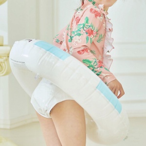Colac Gonflabil pentru Copii cu Scaunel Interior – Summer, Model Bleu cu Alb - Img 2