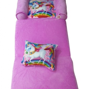 Fotoliu si perna Unicornul Curcubeu, cu 3 placi, Extensibil la 115 cm - Img 2