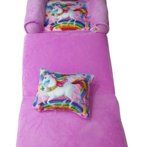Fotoliu si perna Unicornul Curcubeu, cu 3 placi, Extensibil la 115 cm - Img 4