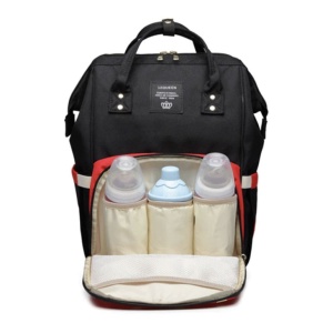 Geanta rucsac Living Share pentru mamicile de bebelusi, rosu cu buline albe - Img 6