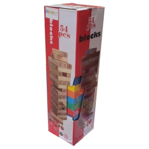 Joc Blocuri Tip Jenga Mare Color - Img 3