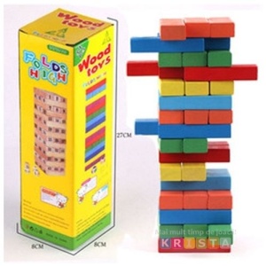 Joc Blocuri Tip Jenga Mare Color - Img 7