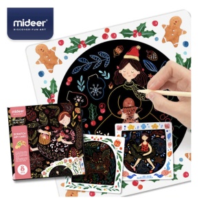 Joc creativ de razuit Scratch Art Card, Mideer roz - Img 5