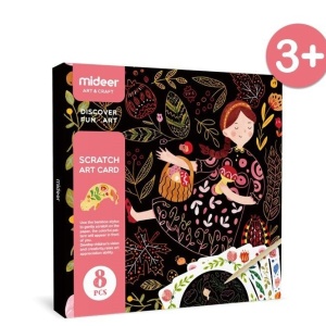 Joc creativ de razuit Scratch Art Card, Mideer roz - Img 9