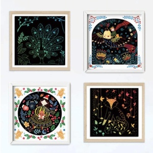 Joc creativ de razuit Scratch Art Card, Mideer verde - Img 11