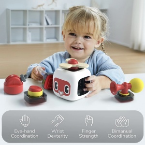 Joc Cub Busy Board cu claxon, multifunctional, 6 in 1 tine-l ocupat - Img 4