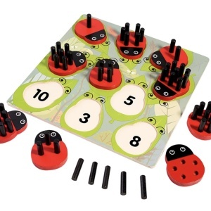 Jucarie de Numarare si sortare Montessori Ladybug, din lemn - Img 2