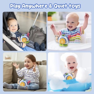 Jucarie interactiva cu 6 activitati pentru bebelusi, Busy Cube - Melc - Img 5