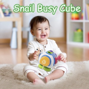 Jucarie interactiva cu 6 activitati pentru bebelusi, Busy Cube - Melc - Img 7