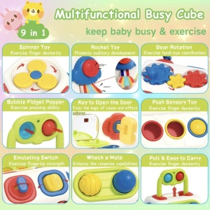 Jucarie interactiva cu 8 activitati pentru bebelusi, Busy Cylinder - Img 6