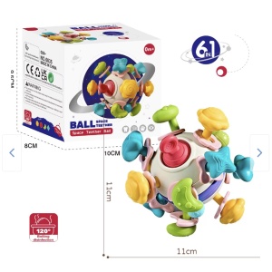 Jucarie senzoriala de dentitie Mingea Spatiala - Space Teether Ball - Img 20