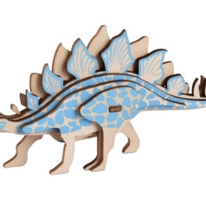 Macheta 3D din lemn Dinozaurul Stegosaurus, 9 piese - Img 1