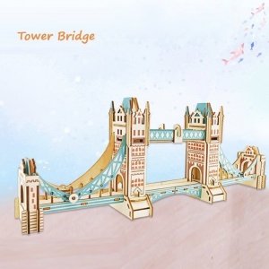Macheta 3D din lemn Tower Bridge, Podul Turnului din Londra, 105 piese - Img 5
