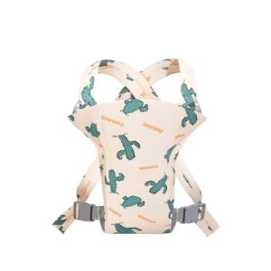 Marsupiu ergonomic din bumbac, pentru bebelusi, Desert Cactus, Crem - Img 1