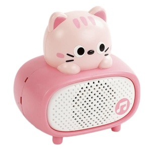 Microfon karaoke cu telecomanda, Bluetooth si incarcator cablu USB - Pisicuta roz - Img 5