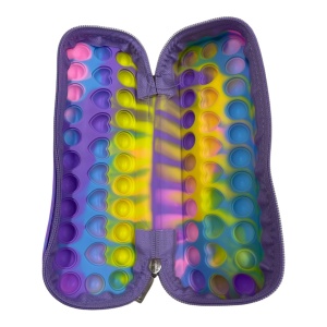 Penar cu fermoar Pop It In Inimioare Light Rainbow pentru scoala, gradinita, Fidget Toy - Img 11