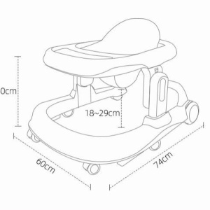 Premergator si Antemergator reglabil pe inaltime, cu roti de silicon, 932, rosu - Img 7