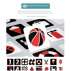 Set 20 carduri flash STEM alb-negru-rosu, de stimulare vizuala pentru bebelusi 3-6 luni - Img 3