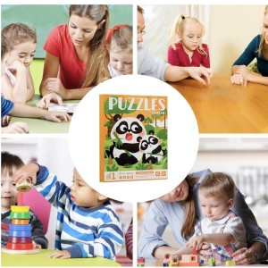 Set 4 puzzle-uri magnetice din lemn – animale salbatice, Montessori - Img 6