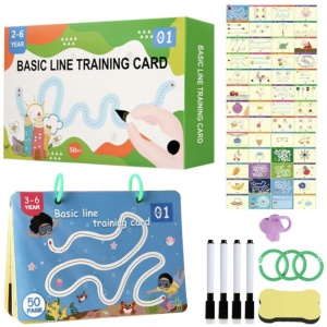 Set 50 cartonase reutilizabile pentru invatarea scrierii de mana si a desenului - Img 2